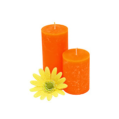 Image showing Candles and flower