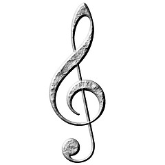 Image showing 3D Stone Treble Clef