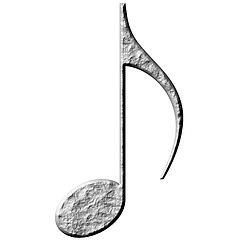 Image showing 3D Stone Eighth Note