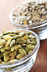 Image showing Pumpkin and sunflower seeds