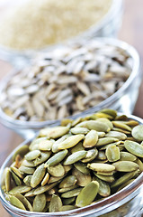 Image showing Pumpkin sunflower and sesame seeds