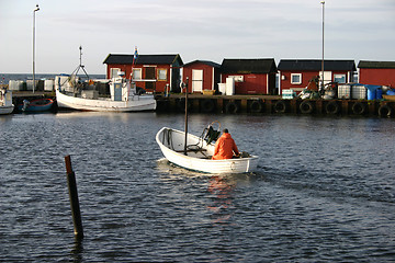 Image showing harbour in a small village that is called skåre in sweden