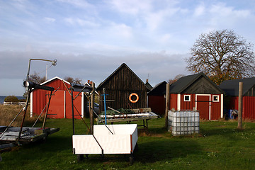 Image showing harbour in a small village that ice called skåre in sweden