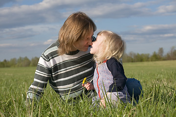 Image showing daughter kiss