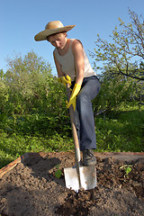 Image showing woman with shovel