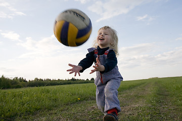 Image showing young volleyballer