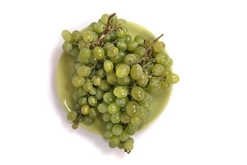 Image showing green grapes on plate