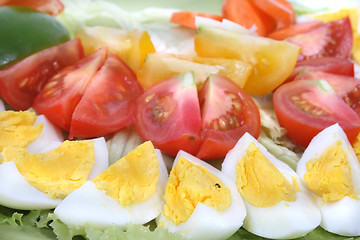 Image showing plate full of healthy vegetables and eggs