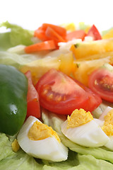 Image showing plate full of healthy vegetables and eggs