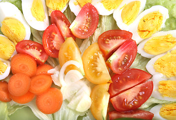 Image showing plate full of healthy vegetables and eggs