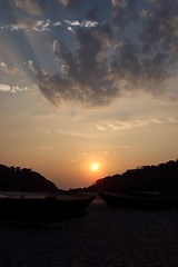 Image showing beach sunset