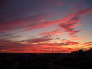 Image showing between sunset and dusk over cloudy city