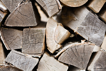 Image showing woodpile closeup