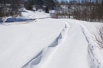 Image showing winter forest road