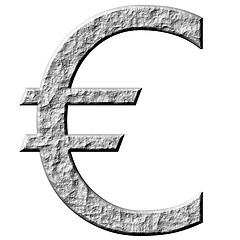 Image showing 3D Stone Euro Symbol