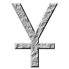 Image showing 3D Stone Yen Symbol