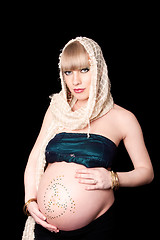 Image showing Pregnant woman holding belly