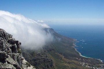 Image showing coastal view from table mountain - Cape town