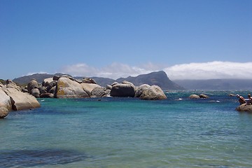 Image showing boulders on the beach