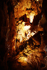 Image showing Stalagmites in stone cave