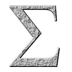 Image showing 3D Stone Greek Letter Sigma