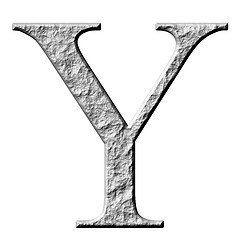 Image showing 3D Stone Greek Letter Ypsilon