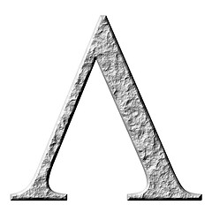 Image showing 3D Stone Greek Letter Lambda