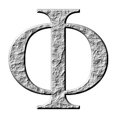 Image showing 3D Stone Greek Letter Phi