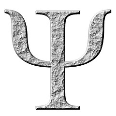 Image showing 3D Stone Greek Letter Psi