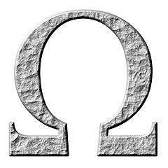 Image showing 3D Stone Greek Letter Omega