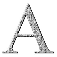 Image showing 3D Stone Greek Letter Alpha