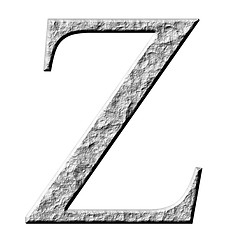 Image showing 3D Stone Greek Letter Zeta