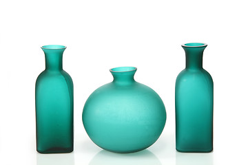 Image showing Green vases