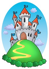 Image showing Fairy tale castle with clouds