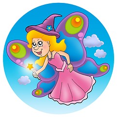 Image showing Butterfly fairy on sky