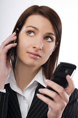 Image showing Woman with mobile phone