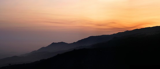 Image showing Hillside Sunset
