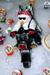 Image showing Motorcycle Snowman