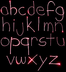 Image showing Neon Lowercase Alpabet