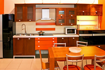 Image showing Orange kitchen