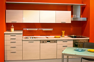 Image showing Red kitchen