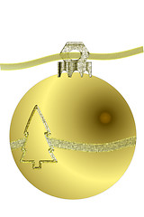 Image showing Gold Christmas Tree Ornament