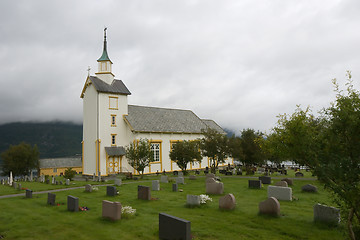 Image showing Churchyard in green grass