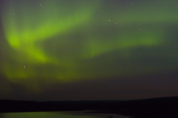 Image showing northern lights of green color