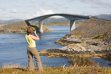 Image showing Woman photographer at work