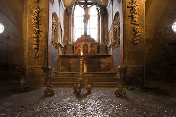 Image showing old church ossuary