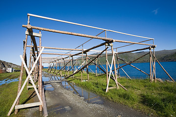 Image showing Construction for drying fishing nets