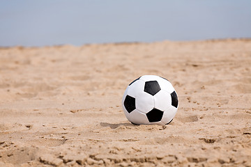 Image showing soccer ball on beach