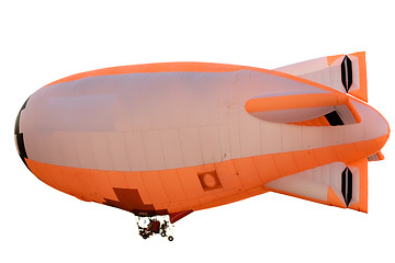 Image showing flying orange blimp
