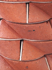 Image showing red round bricks background 